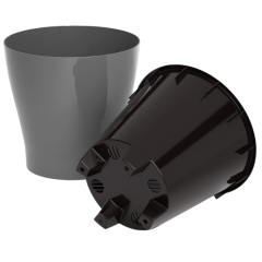 Горшок для цветов ЛЕЯ двойной серый 5л М7936 (263049)