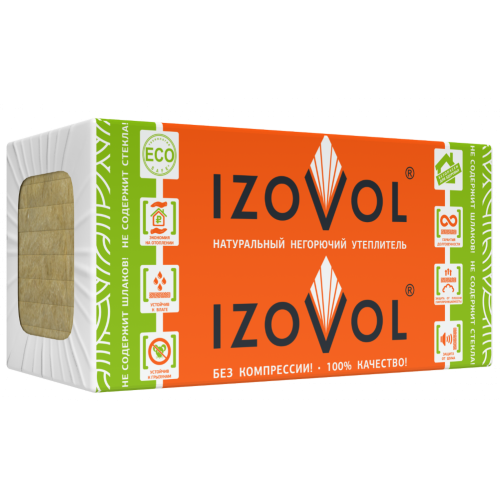 Утеплитель мин/ват ИЗОВОЛ Л-35 (1200*600*50 мм) 5,76м2 0,288м3; 8шт