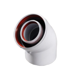 Дымоход коаксиальный Отвод ф 60/100 45° белый VIVAT