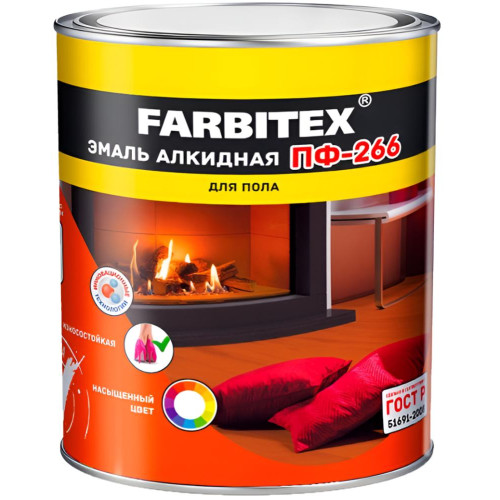 Эмаль ПФ-266 FARBITEX алкидная жёлто-коричневая 2,7 кг