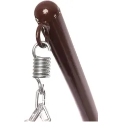 Кресло подвесное с ротангом Капля коричневое с красной подушкой