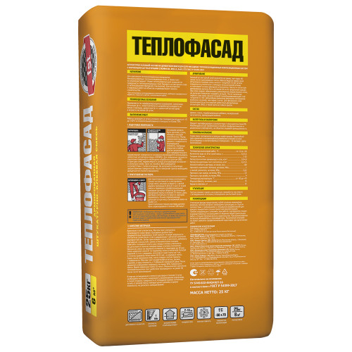 Штукатурно-клеевая смесь UNIS Теплофасад для монтажа теплоизоляции МВП/ППС, 25кг