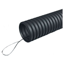 Труба ПНД гофр. с протяжкой ф 50мм черная ДКС (15м)(107801)