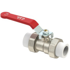 Кран шаровый латунь с переходом на п/п ф32 ручка, RTP