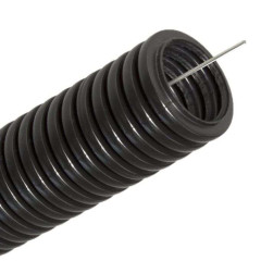 Труба ПНД гофр. с протяжкой ф 32мм черная ДКС (25м)(107797)