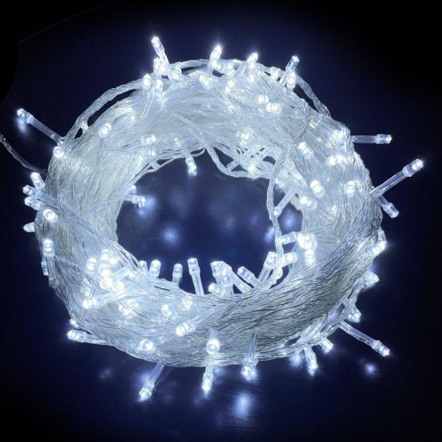 Гирлянда Нить 5м прозрачная нить 100LED свечение холодное белое, 8 режимов (454836)