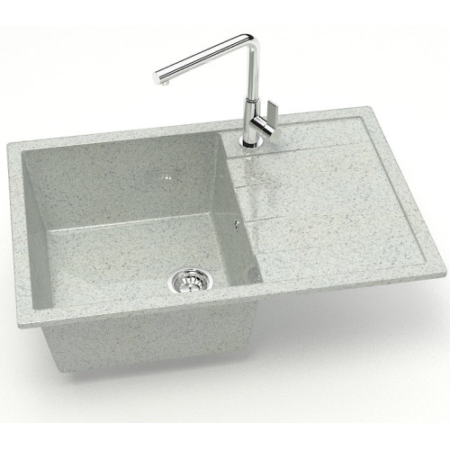 Мойка комп. глянц. MARRBAXX прямоугольная Джоли Z161/Q10 750х505х218мм, светло-серая, сифон