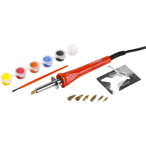 Набор для выжигания ЗУБР с насадками и красками 30Вт (55425)