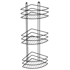 Полка для ванной комнаты IRSA угловая 3-х ярусная, 20х20см, цвет черный (10059132)