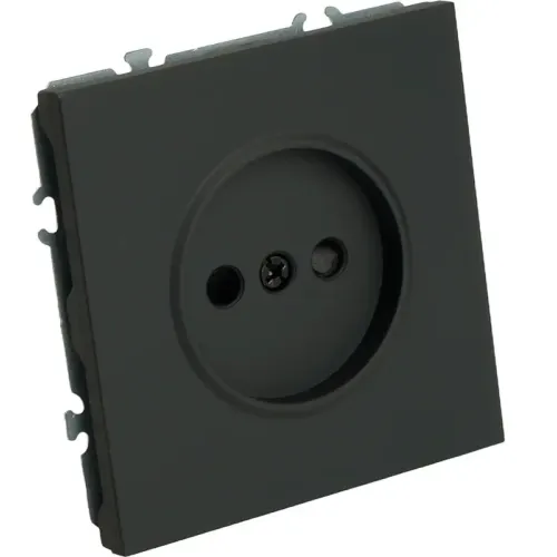 Розетка 2P ЭМИЛИ шторки черный RST16-5109-05