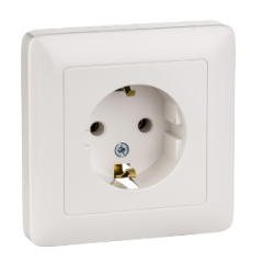 Розетка 2P+Е ХИТ белый RS16-134-B (55120)