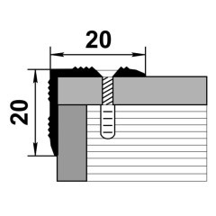 Профиль угловой 20*20 0,9 Без покр. (Лука ПУ 05.900.001)