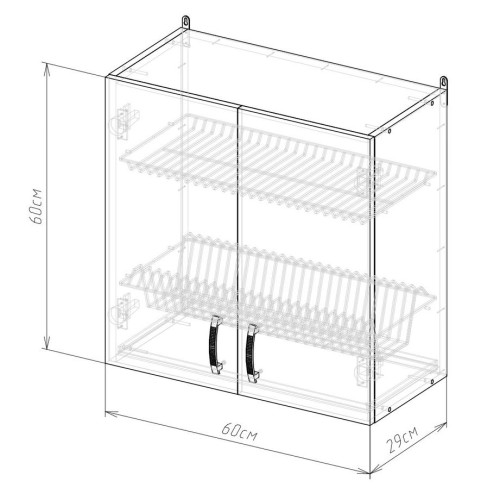 Шкаф навесной EVA GOLD под сушку 60 графит