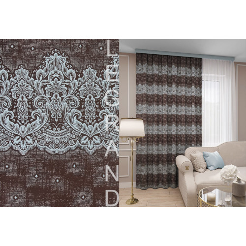 Портьера Ле-Гранд Амелия 180*260 шоколад-мята
