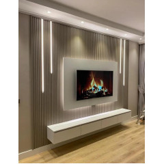 МДФ Реечная STELLA Beats De Luxe Sandgrau 2700*119/110*16 (в уп. 4шт.)