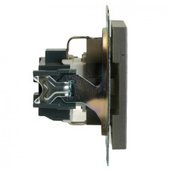 Розетка 2P+Е Катрин графит с защитной шторкой GLS16-7110-06