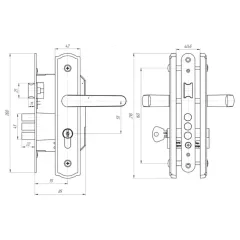 Замок врезной с руч. AVERS ЗВ4-1-8 (бронза)  (10767)