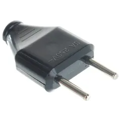 Вилка Navigator 2P прямая 6А черная NCA-PL07-6A-X-BL (61714)