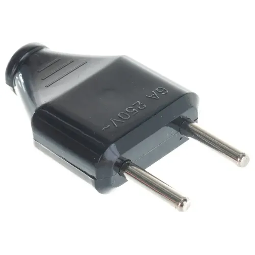 Вилка Navigator 2P прямая 6А черная NCA-PL07-6A-X-BL (61714)