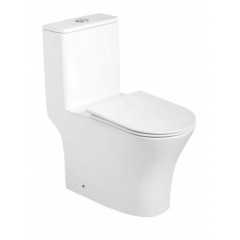 Унитаз-монолит EVA GOLD EG404 безободковый, тонкое сиденье ПП