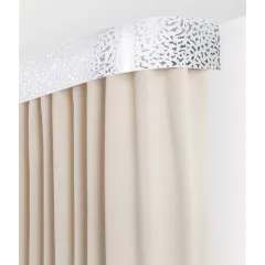 Карниз Ле-Гранд Капелла 2,4м (2ряд) белый-серебро с поворотами (5)