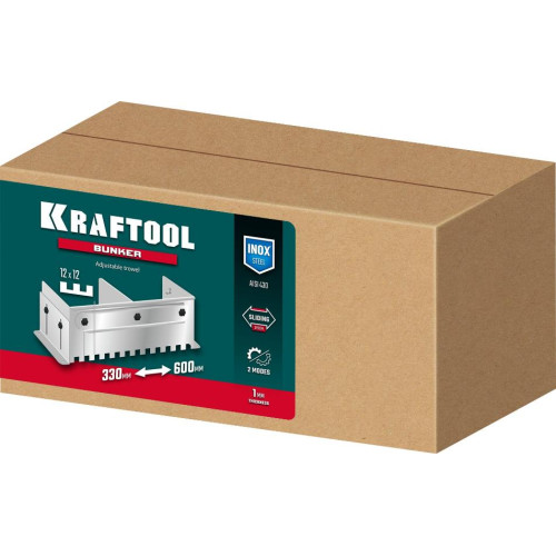 Раздвижная гребенка для плитки KRAFTOOL BUNKER зуб 12*12 мм, до 600 мм (0808-12)
