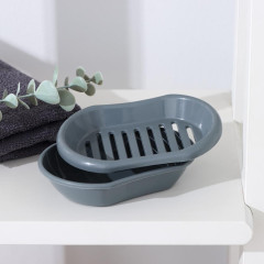 Мыльница с решёткой «Эконом», 13х9х3 см, цвет микс, пластик (4210103)