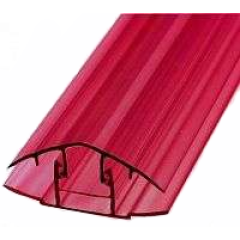 Поликарбонат сот. H-профиль 6-10мм, 6м  бордовый (разборный)