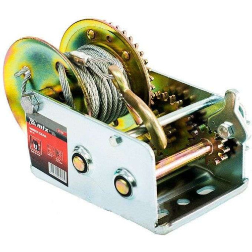 Лебедка барабанная тросовая MATRIX тяга 0,8т, трос 9м (522735)