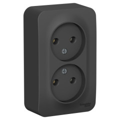 Розетка О/У 2-ая 2P BLANCA антрацит. SchE BLNRA000216