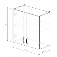 Шкаф навесной EVA GOLD с полкой 60 кашемир