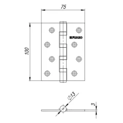 Петля врезная Fuaro 100*75*3 черный матовый (40843)