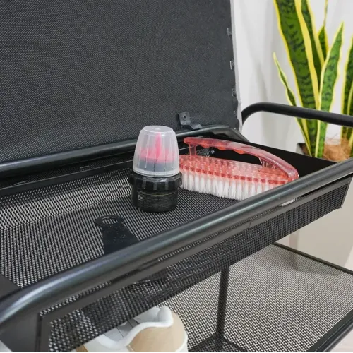 Полка для обуви Гранада 13В НБК 2 полки, 45х31х50см с сиденьем черный (272833)