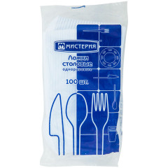 Набор одноразовых ложек столовых 100шт (233460)