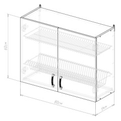 Шкаф навесной EVA GOLD под сушку 80 дуб бунратти