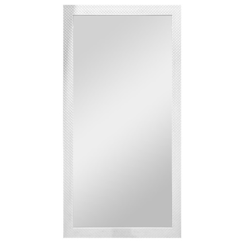 Зеркало OVP 110х50 см, белая рама, узор ромб (ВГ)