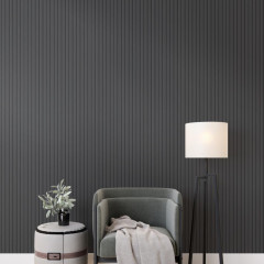 МДФ Реечная STELLA Профиль Финишный Beats De Luxe Black Lead 2700*77/61*16 (в уп. 4шт.)