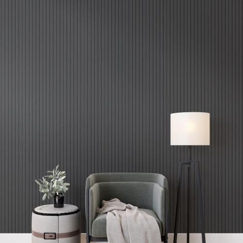 МДФ Реечная STELLA Профиль Финишный Beats De Luxe Black Lead 2700*77/61*16 (в уп. 4шт.)
