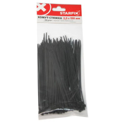 Стяжка кабельная STARFIX 3,6х200 черная (SMP-45486-100)