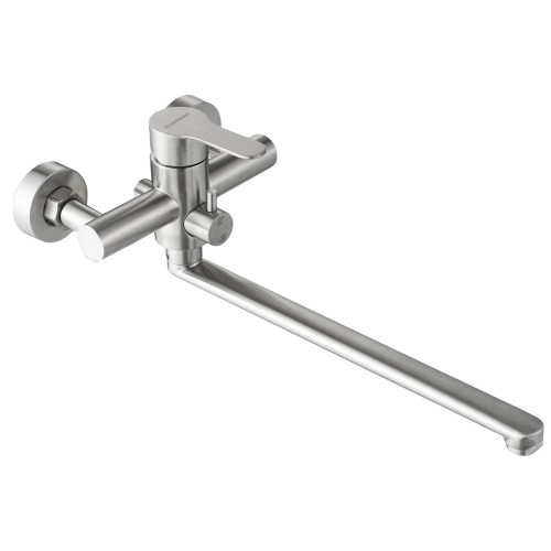 Смеситель для ванны EVA GOLD Монтес с лейкой и шлангом, нержавейка