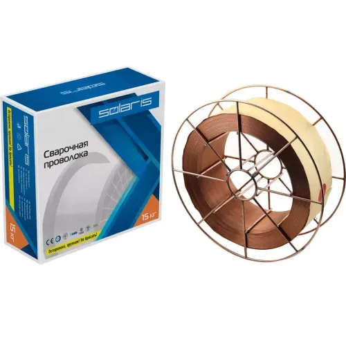 Проволока сварочная омедн. SOLARIS 0,8мм 15кг ER 70S-6 (катушка BS300)