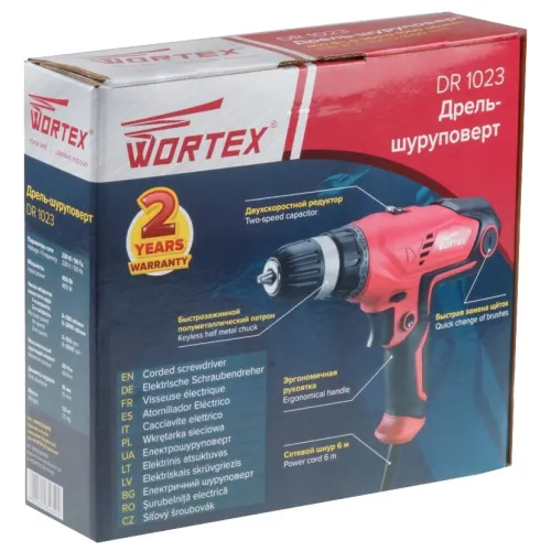 Дрель-шуруповерт WORTEX DR 1023 D (*7)
