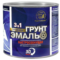 Грунт-эмаль РАДУГА-МАЛЕР по ржавчине быстросохнущая серая 1,9 кг