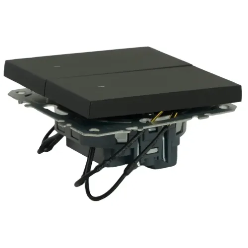 Выключатель 2-кл ЭМИЛИ с подсветкой черный RSW10-5102-05