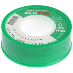 Лента Фум для воды TIM 12мм х 0,1мм 12м зелёная, плотность: 0,35г/см3