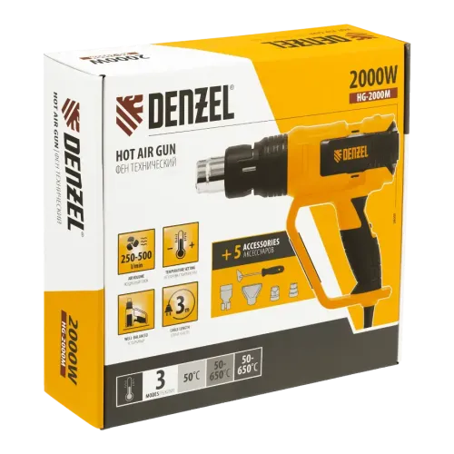 Теплопистолет DENZEL HG-2000M (28005) (*15)