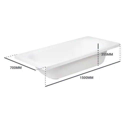 Ванна акриловая 1ACREAL Тира 150х70см с ножками