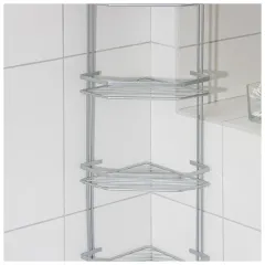 Полка для ванной комнаты угловая 5-ти ярусная «Modern»,20х28х87 см, цвет хром