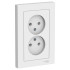 Розетка 2-ая 2P AtlasDesign шторки в сборе бел. SchE ATN000122