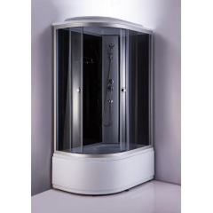 Душевая кабина ДАНА 120х80х215см выс. поддон, чёрное заднее стекло, правая 717 B R (3кор.)